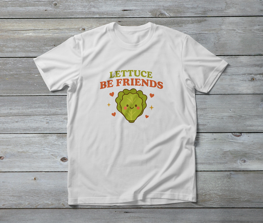 Funny Lettuce T Shirt Lettuce Be Friends Cute Food Graphic Unisex Gift Tee