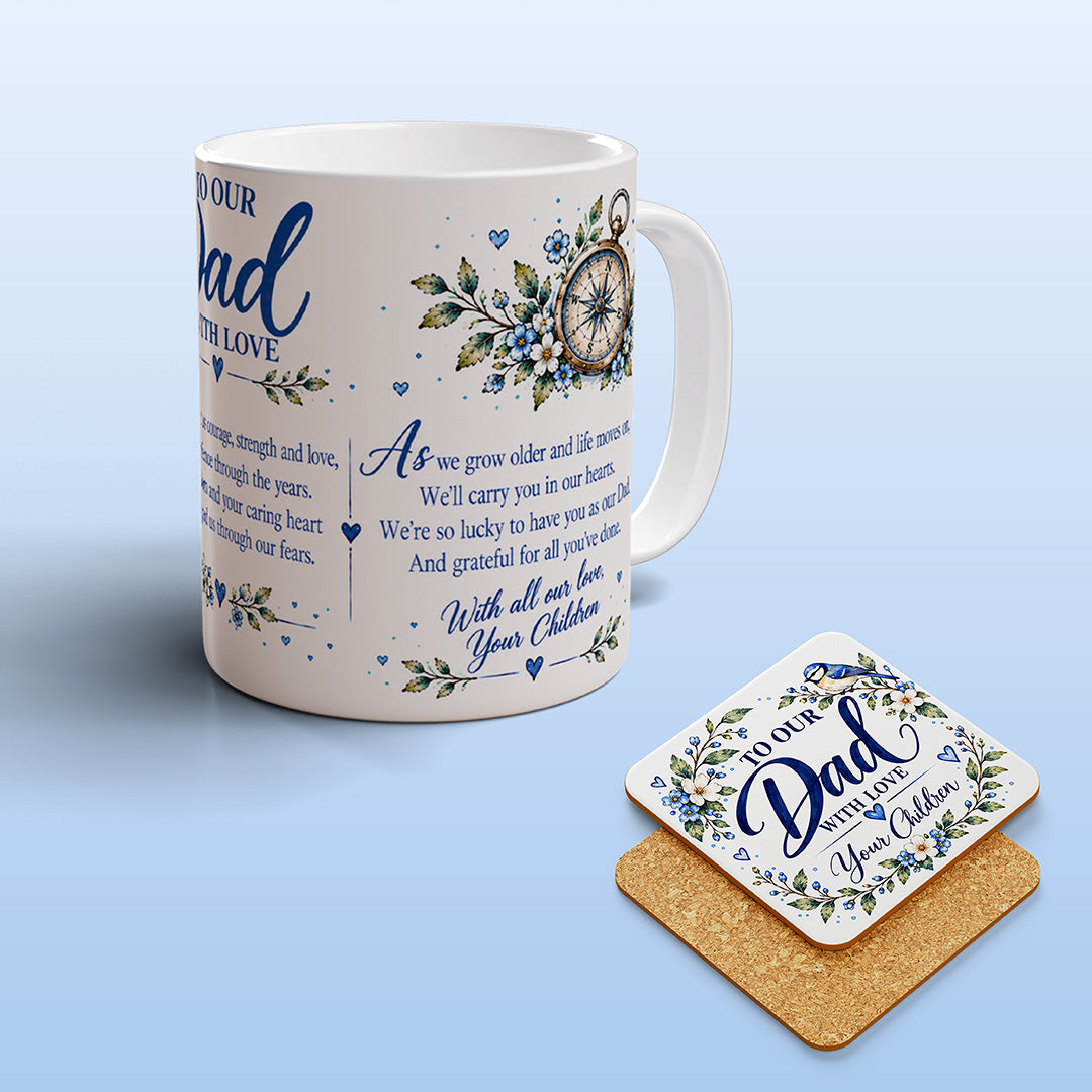 Dad Mug with Matching Coaster, Loving Gift from Your Children