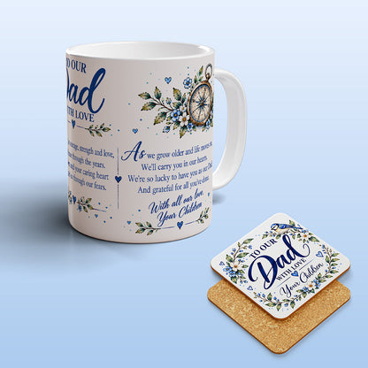 Dad Mug with Matching Coaster, Loving Gift from Your Children