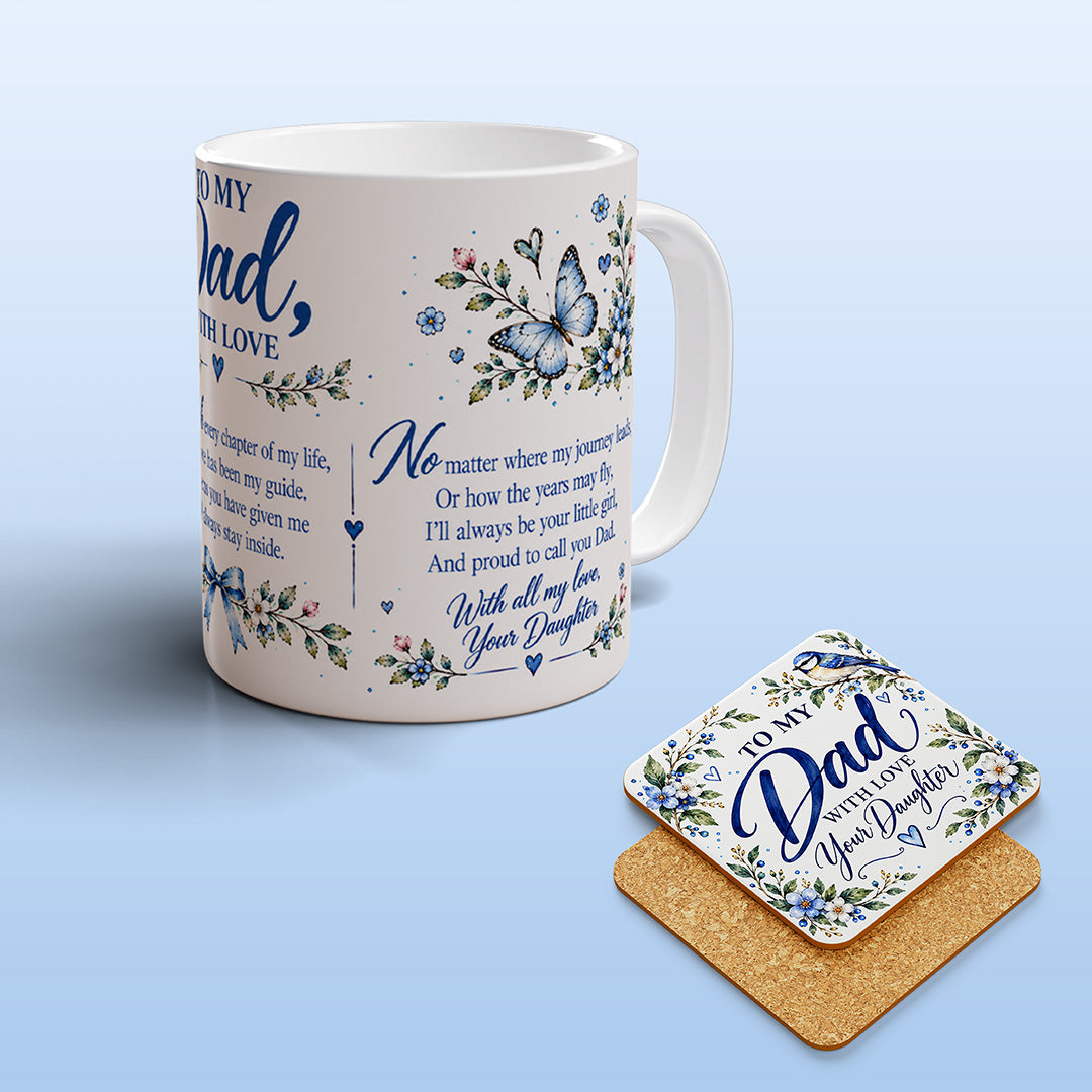 Dad Mug with Matching Coaster, Loving Gift from your Daughter