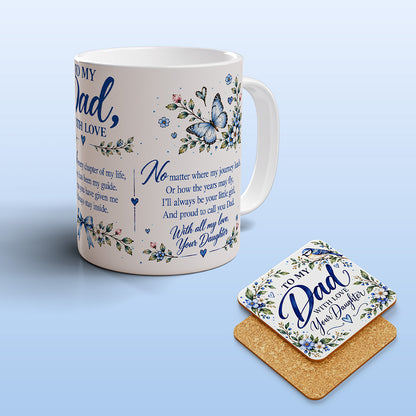 Dad Mug with Matching Coaster, Loving Gift from your Daughter