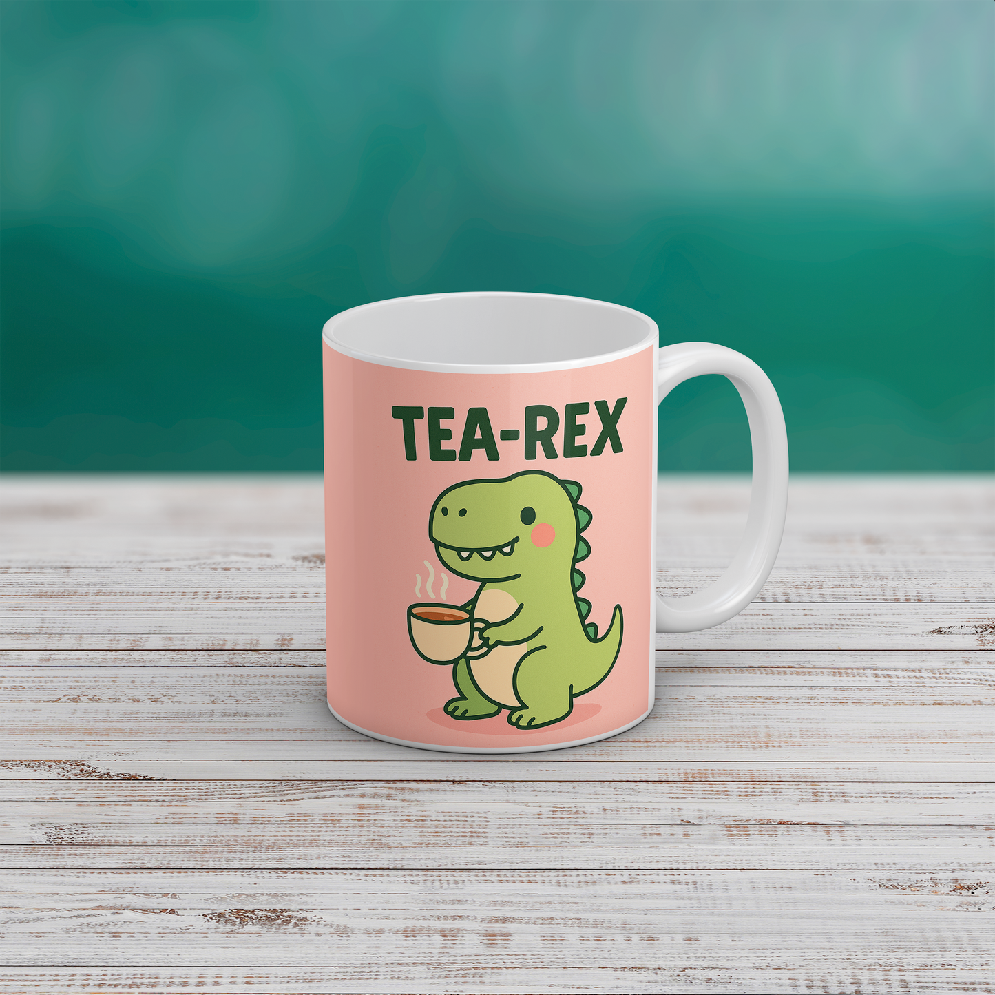 Tea-Rex Funny Dinosaur Mug – Cute T-Rex Tea Mug, 11oz Ceramic Coffee Cup, Funny Gift for Tea Lovers & Dinosaur Fans