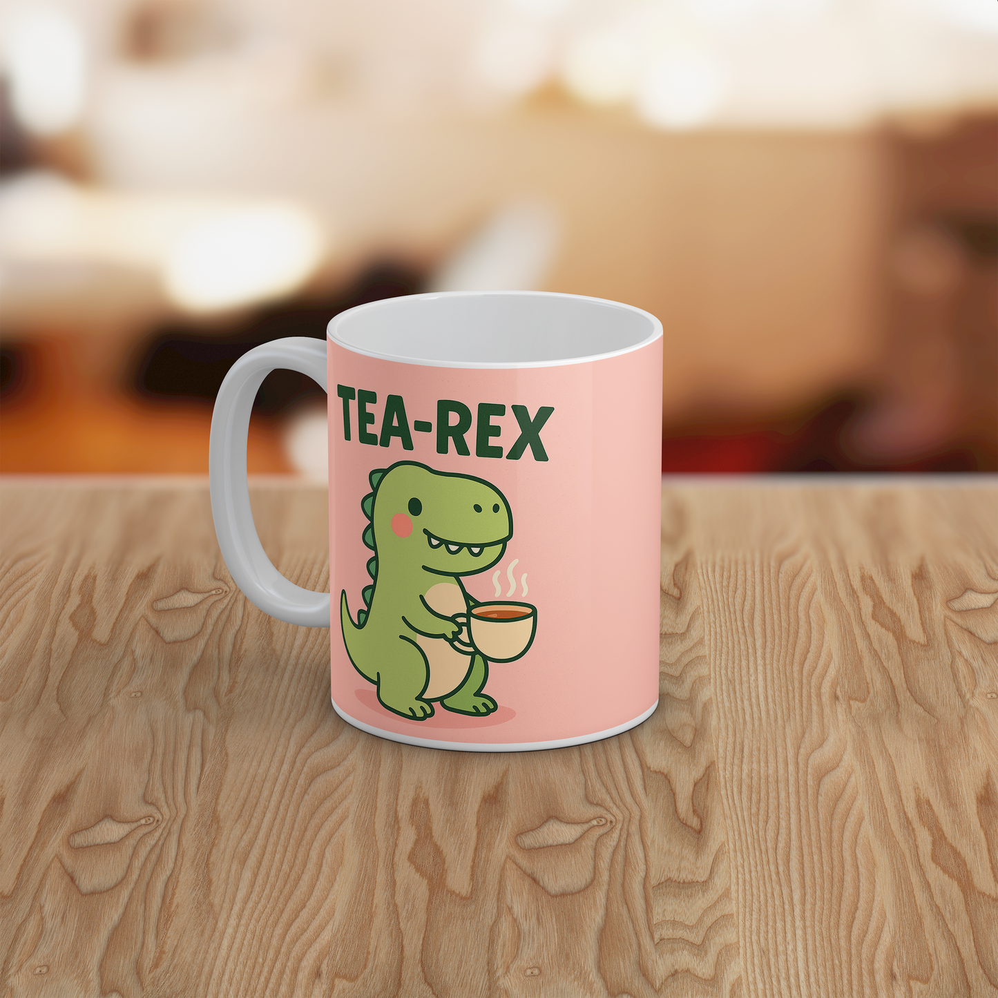 Tea-Rex Funny Dinosaur Mug – Cute T-Rex Tea Mug, 11oz Ceramic Coffee Cup, Funny Gift for Tea Lovers & Dinosaur Fans