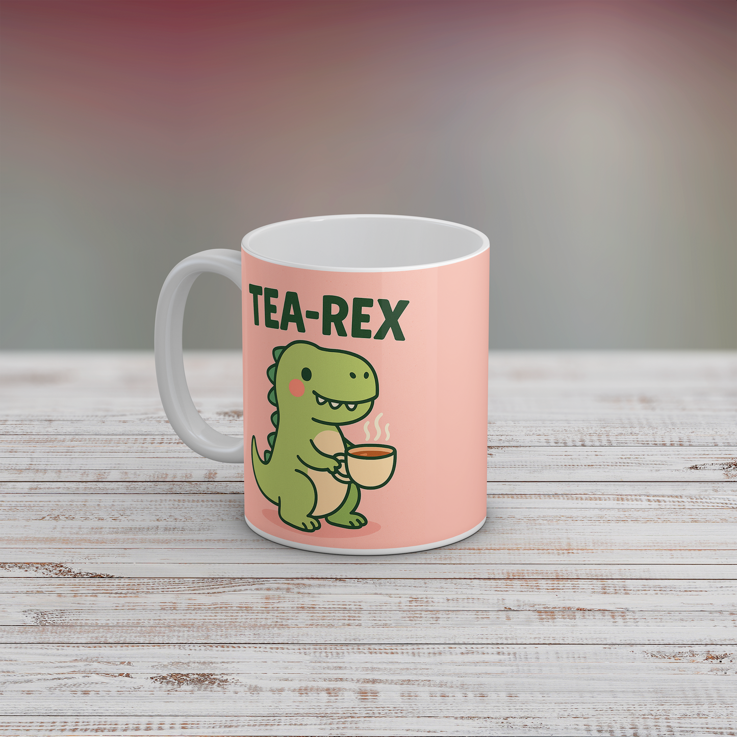 Tea-Rex Funny Dinosaur Mug – Cute T-Rex Tea Mug, 11oz Ceramic Coffee Cup, Funny Gift for Tea Lovers & Dinosaur Fans