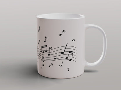 Musical Notes Ceramic Mug | Piano Music Gift for Musicians & Music Lovers