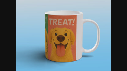 Golden Retriever Funny Mug – Cute Dog Coffee Mug, Woof Boop Treat Design, 11oz Ceramic Gift for Dog Lovers