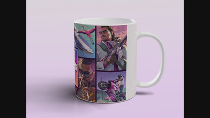 GTA 6 Mug Grand Theft Auto VI Gaming Coffee Tea Cup Gamer Gift