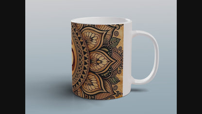 Spiritual Om Mandala Ceramic Mug Yoga Meditation Gift Zen Tea Coffee Mug