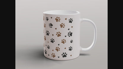 Dog Paw Print Ceramic Mug Cute Coffee Cup Gift for Dog Lovers Tea Mug