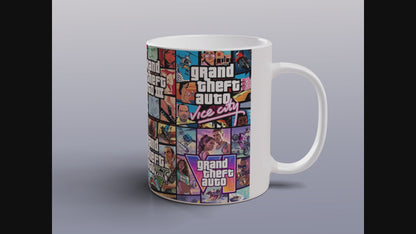 Grand Theft Auto GTA Mug with Coaster Gaming Gift GTA Fan