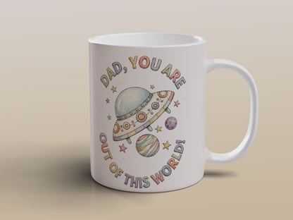 Space Dad Mug Ceramic Coffee Mug Galaxy Gift for Father Sci Fi Tea Mug 11oz