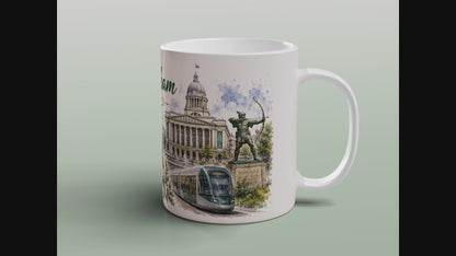 Nottingham Mug Robin Hood Castle Lace Market City Souvenir Gift