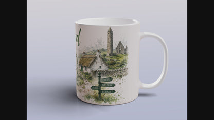 Ireland Mug Irish Cliffs Shamrock Celtic Cottage Coastal Souvenir Gift