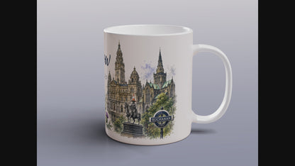 Glasgow Scotland Mug Scottish City Landmarks Thistle Gift Souvenir