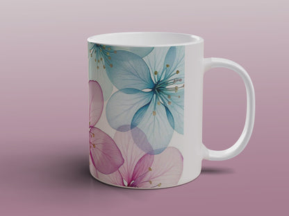Pastel Blossom Mug | Floral Ceramic Coffee Tea Mug Spring Flower Gift