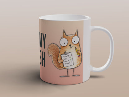 Funny Squirrel Mug Cute Office Humour Gift for Coworkers Lazy Coffee Mug