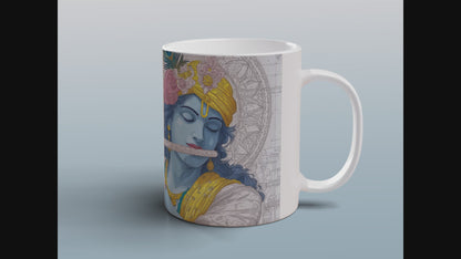Krishna Mug | Divine Yoga Meditation Mug | Spiritual Hindu Art Coffee Tea Gift